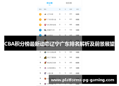 CBA积分榜最新动态辽宁广东排名解析及前景展望