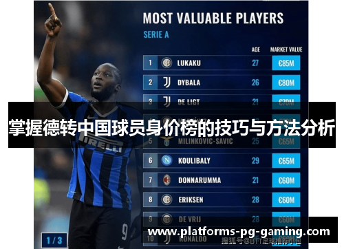 掌握德转中国球员身价榜的技巧与方法分析